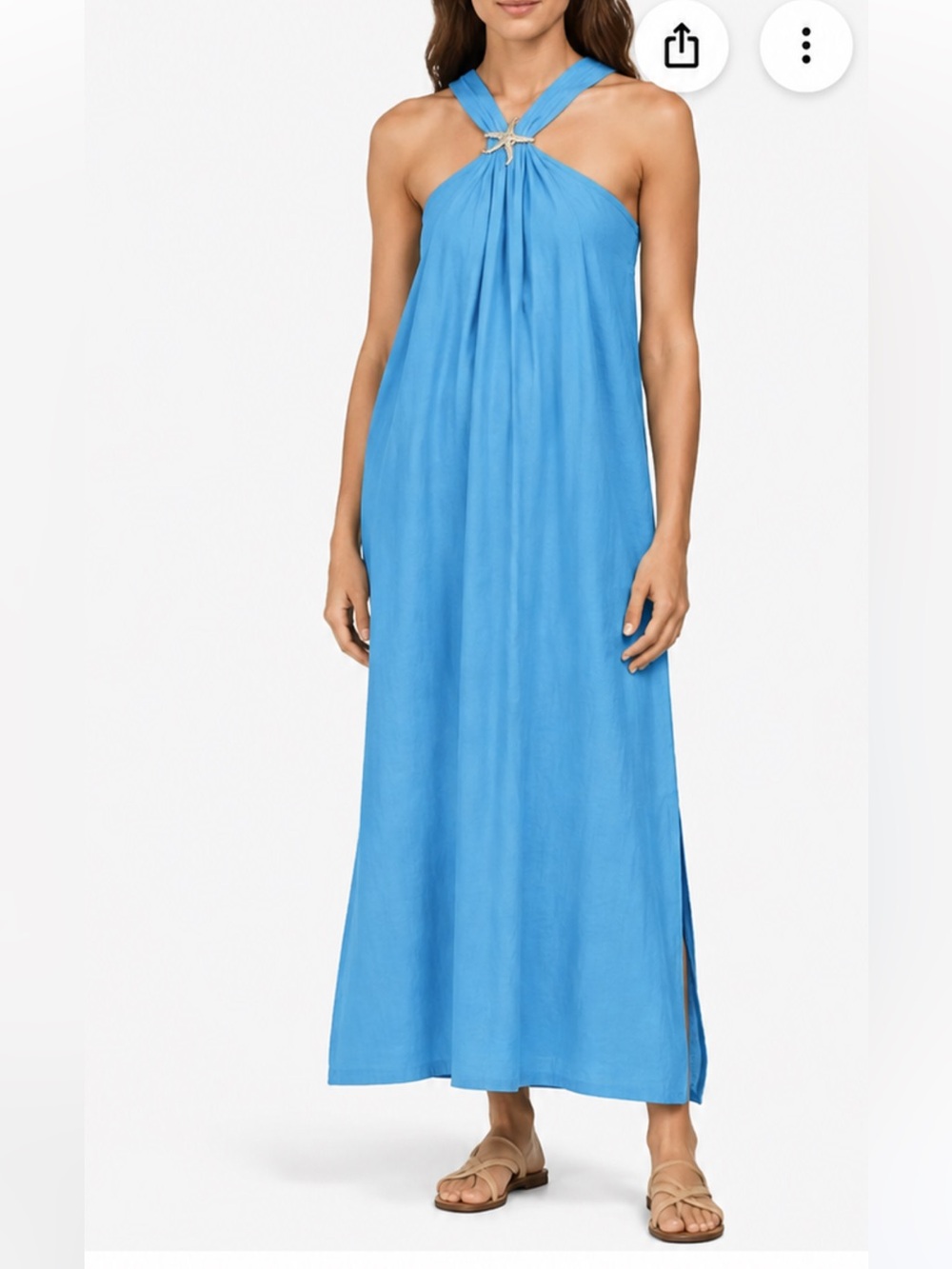 NWT Rosemarine Linen Blend Starfish Made in Italy Maxi Dress